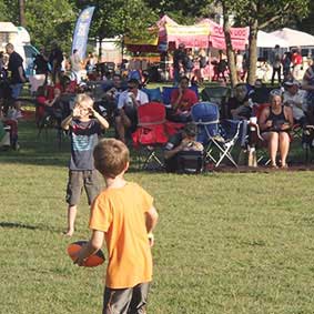 boys playing football